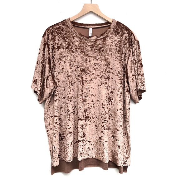 Xhilaration Tops - Xhilaration Plus Size Pink Velvet Top - Size XXL